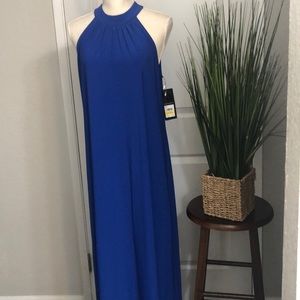 Elegant royal blue dress.